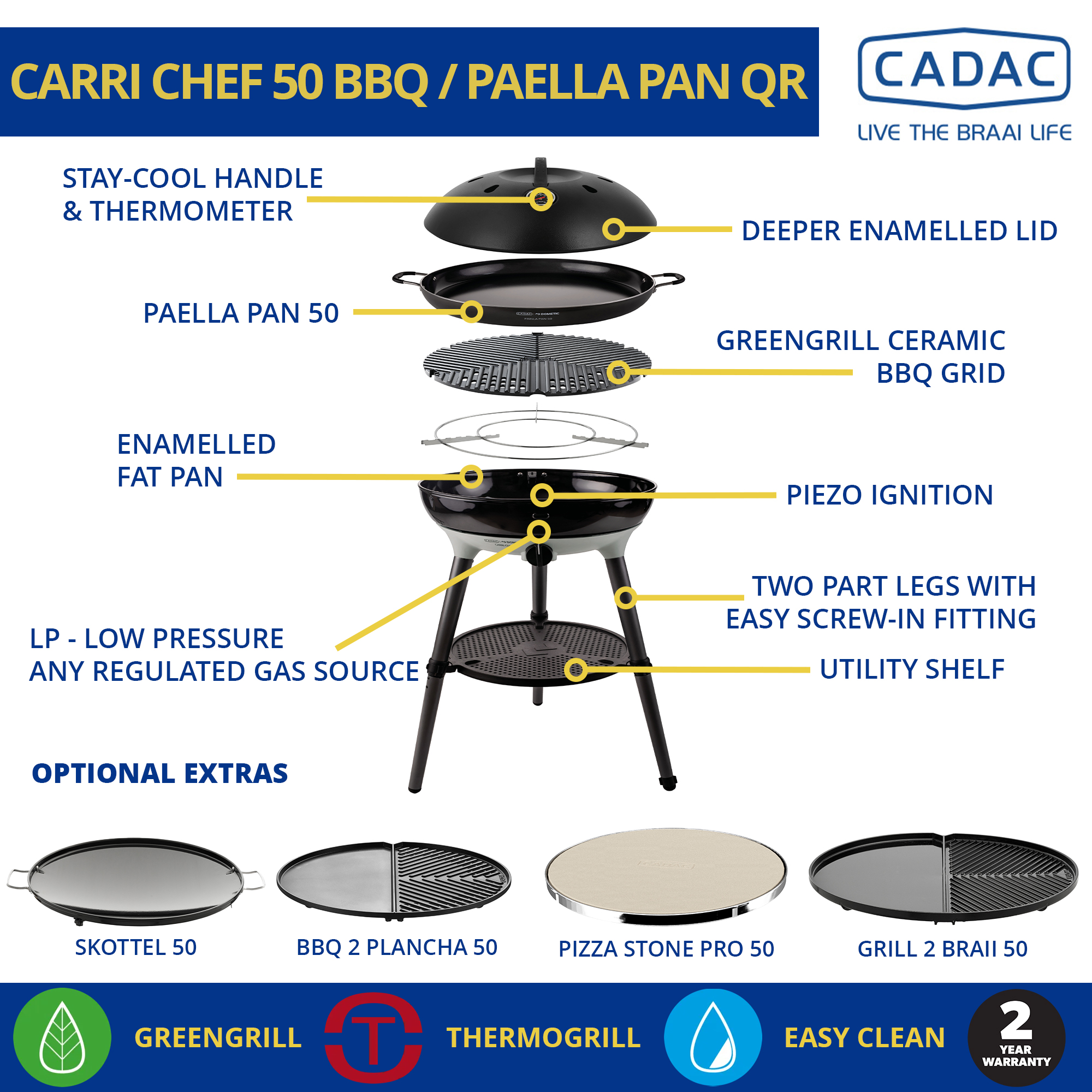 Carri Chef 50 BBQ / Paella Pan QR