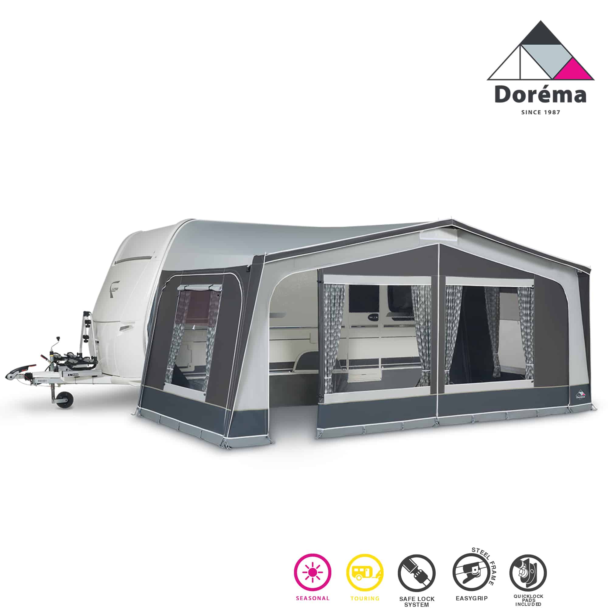 Dorema Monza XL270 Seasonal Touring Pole Awning (charcoal)